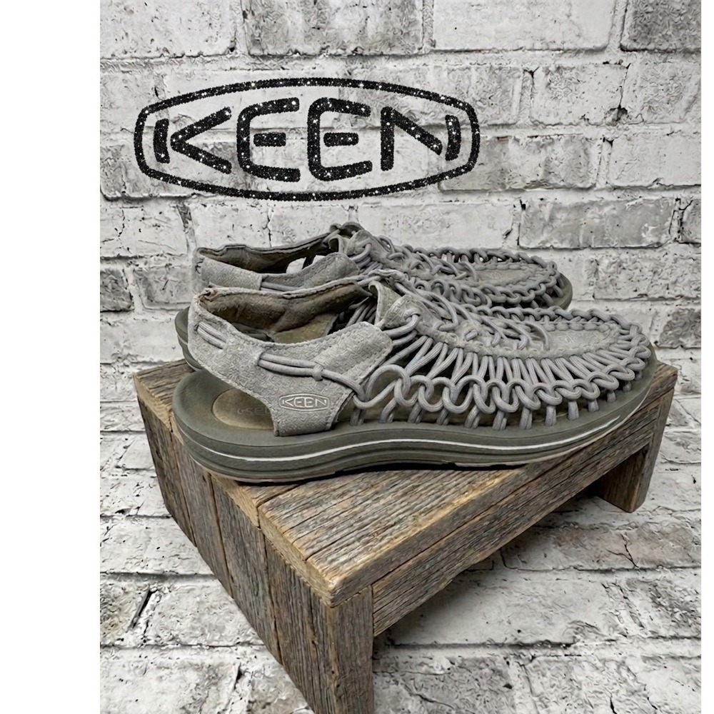 Keen Uneek 🩶Sandals Monument Grey Woven Cord Hybrid Shoes Coastal Hiking 9 - Picture 1 of 7